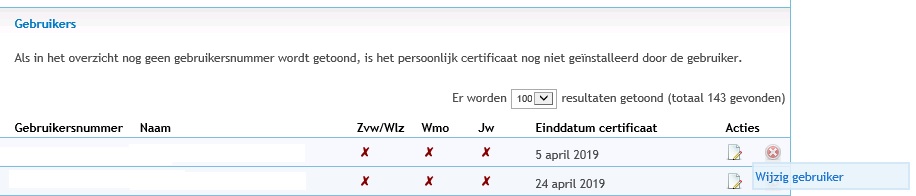 Wijzig gebruiker